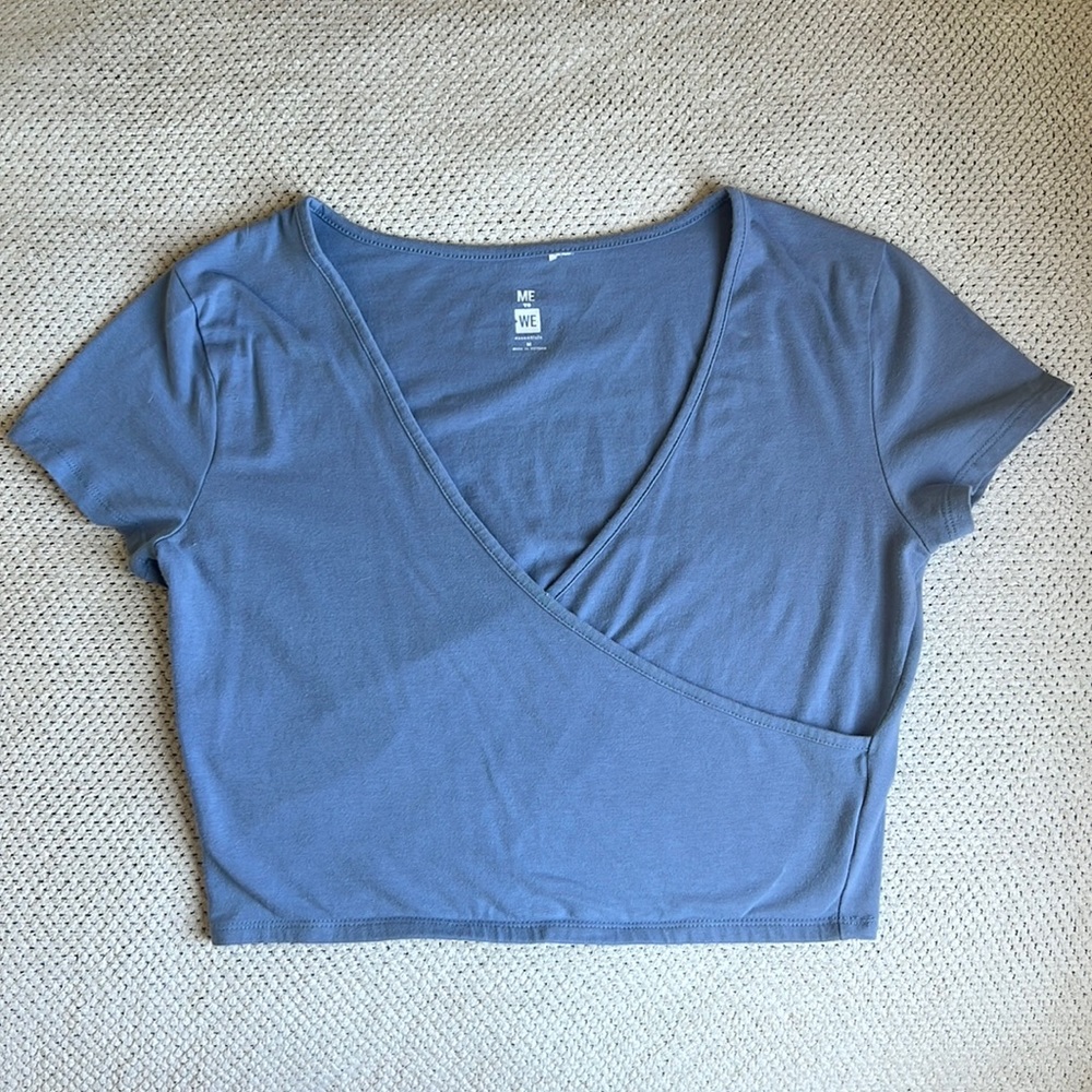 PACSUN: Me to We Essentials Light Blue Short Sleeve Tee V-neck